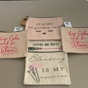 Chic Makeup Pouch Set - Pink and Cream​